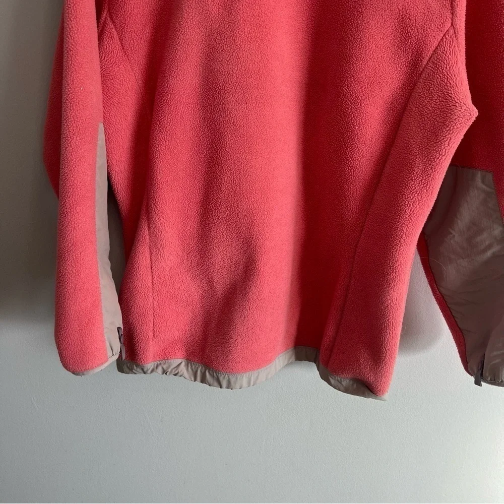 The North Face Zip Front Fleece Jacket Tea Rose Pink/Coral & Gray Girls' Size XL